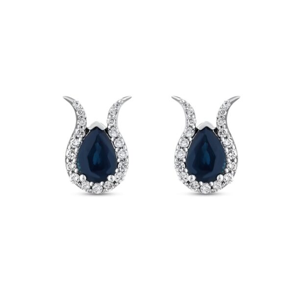 2,02 Karat Pırlanta Safir Küpe